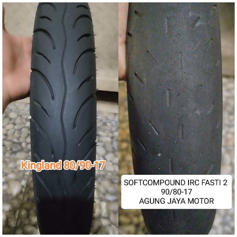 Sepasang Ban 80/90&90/80-17 Kingland& Soft Compound IRC FASTI 2 TUBELESS