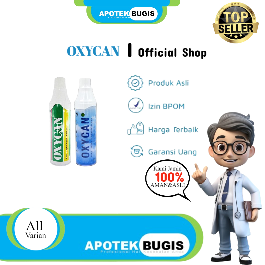 Oxycan Green Oksigen Portable Oksigen Tabung Kaleng 500cc Samator Group