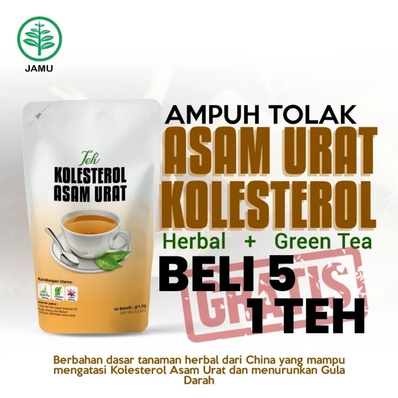 

TEH KOLESTEROL ASAM URAT Beli 5 Gratis 1!! Teh Racik Herbal Ramuan Cina