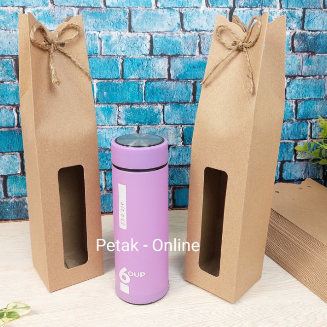 

Bonuskan 25 Pcs Box Kemasan Botol Tumbler Kraft Papper Bag 7x3 cm