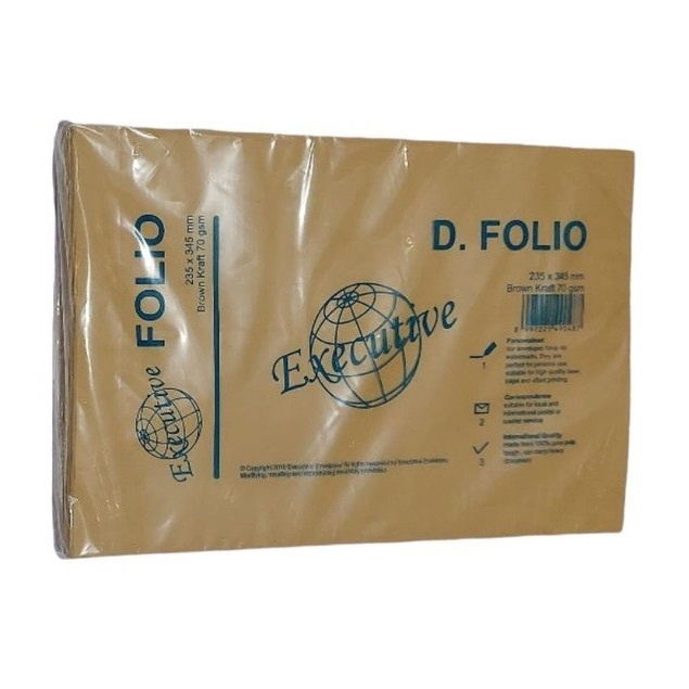 

Amplop Coklat Folio Executive (1 pack isi 100 pcs)