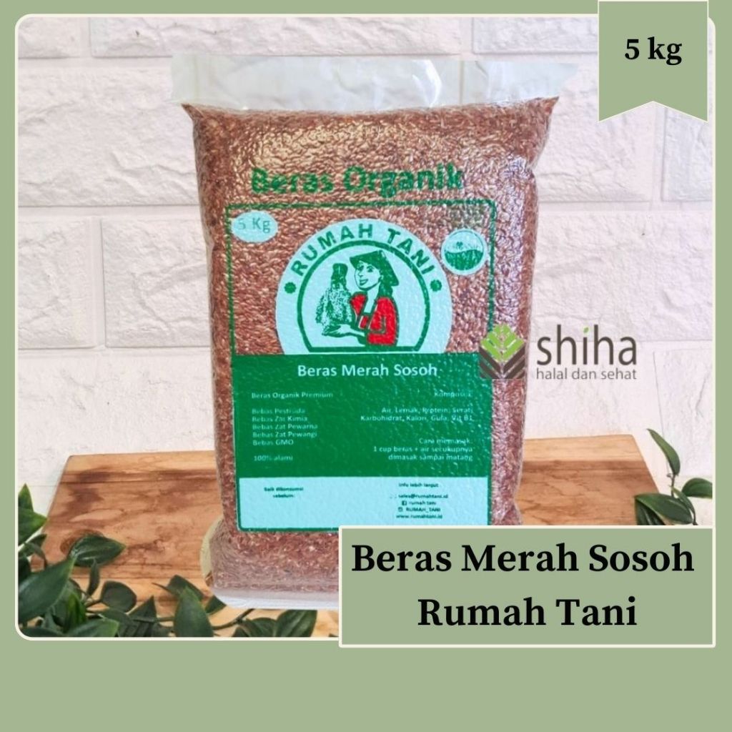 

Beras Organik Merah Sosoh Rumah Tani 5 kg | Warung Shiha