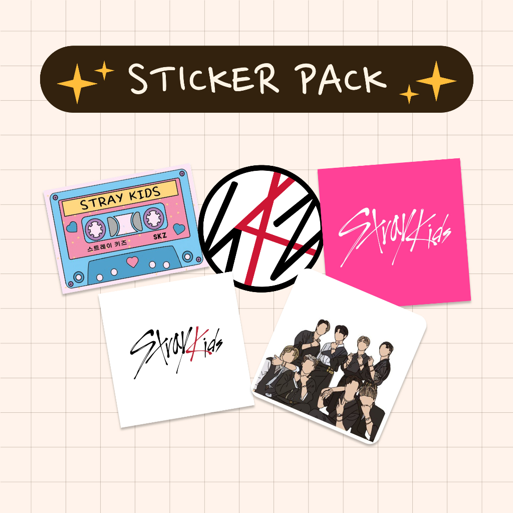 

Stiker Kpop Stray Kids Boyband Korea Vinyl Waterproof