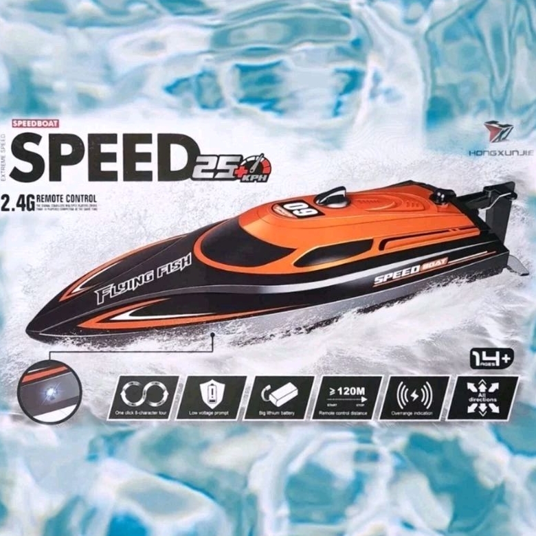 Rc Speed Boat 2,4Ghz Propo High Power 25Km/H Mainan Kapal Remote Control Super Power Speed