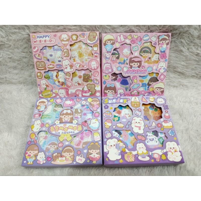 

Stiker Momo Glitter Karakter Kartun Random Anak 100 lembar