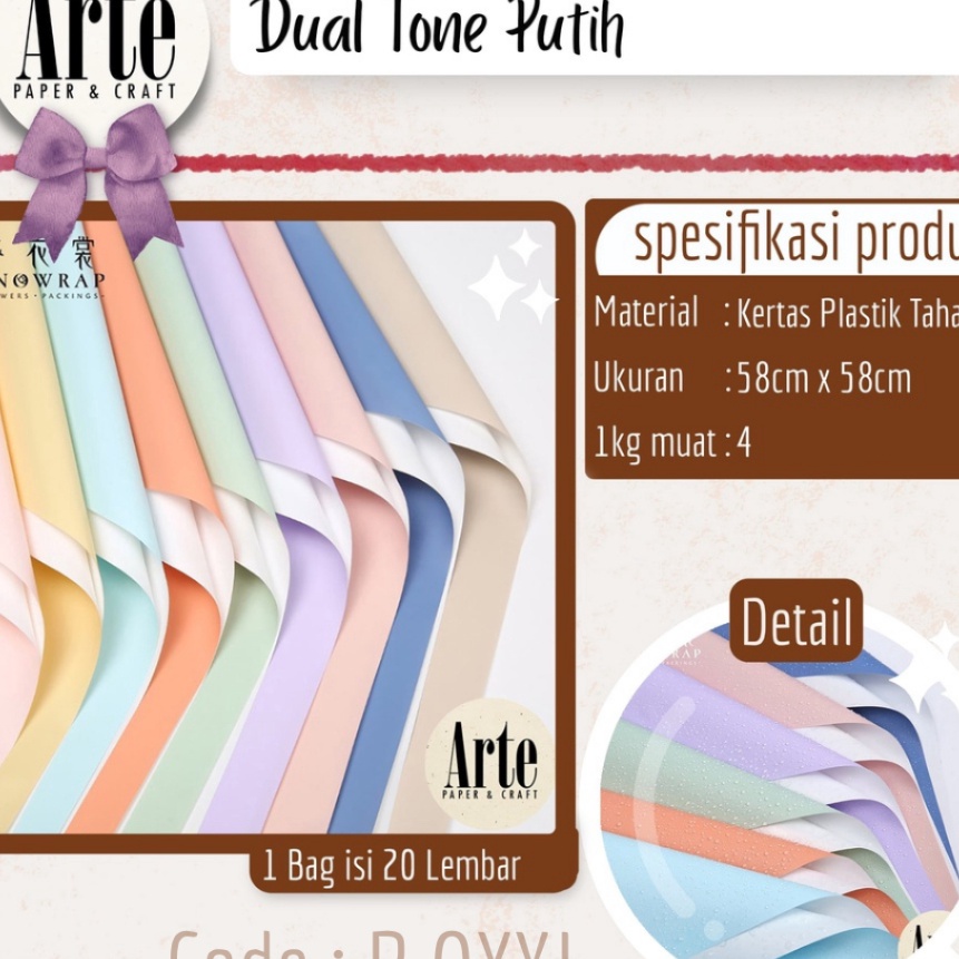 

murah 2 Lembar Pita Dual Tone Putih Kertas Buket Korea Bunga Flower Wrapping Paper Kado Pembungkus Bucket Bouquet Tebal Murah Arte Grosir Jakarta POYXJ