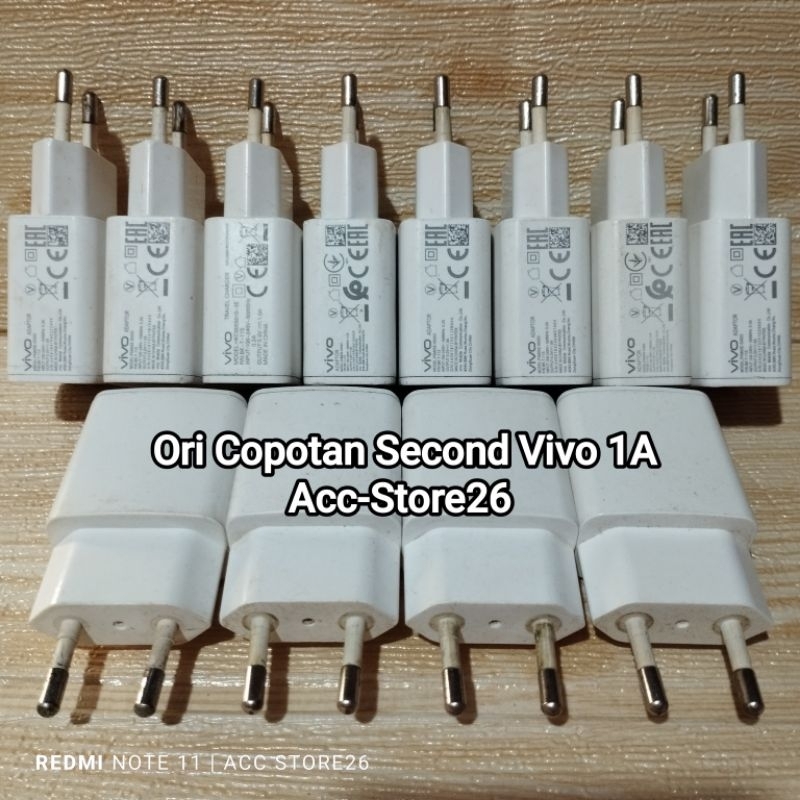 Adaptor/Batok Kepala Charger ORI COPOTAN Bawaan HP Vivo Y91/Y91c/Y91/Y81/V5 lite DLL 1A 5V Bekas ORI