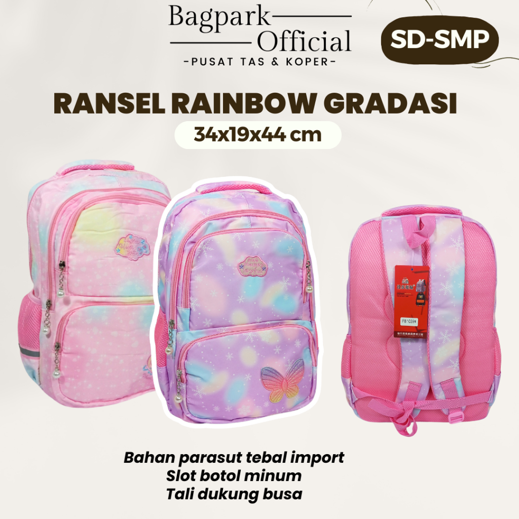 Tas Sekolah Anak Perempuan Ransel Anak Perempuan Remaja Rainbow Tas Ransel Anak Sekolah Import Paras