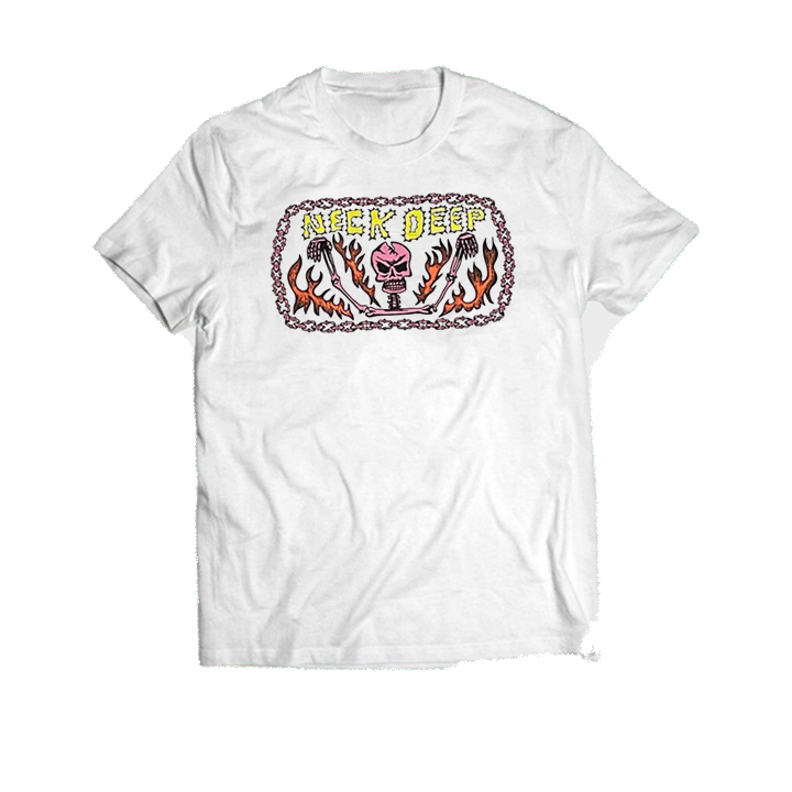 T-shirt Band Neck Deep Skull South East Asia Tour 2022 KAOS PUTIH