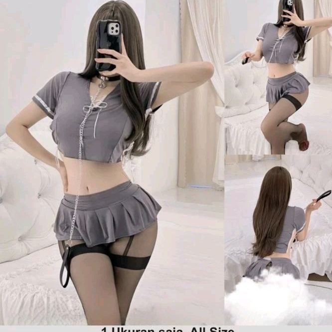 Sexy Lingerie Cosplay Costume Sporty Baju Sexy Wanita D1350AB Tanpa Stocking