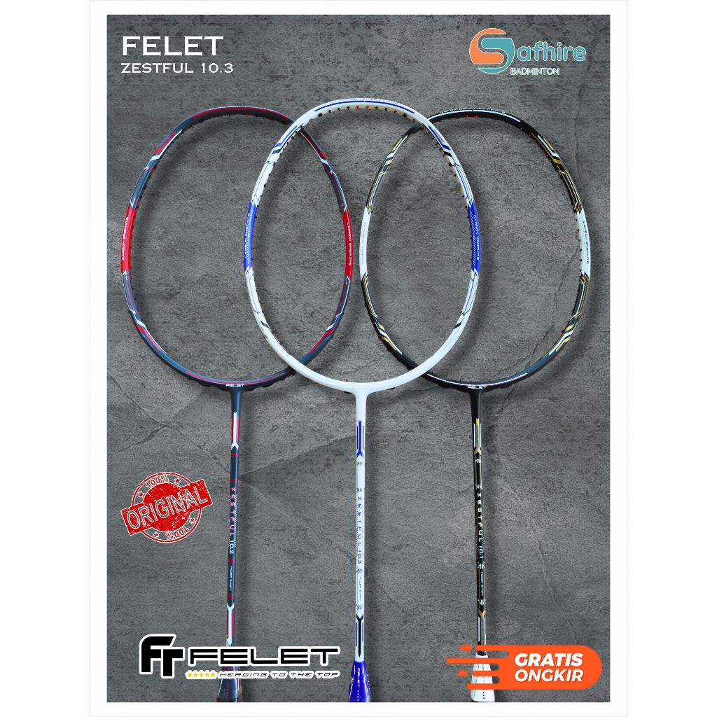 Raket Badminton Felet Zestful 10.3 Original