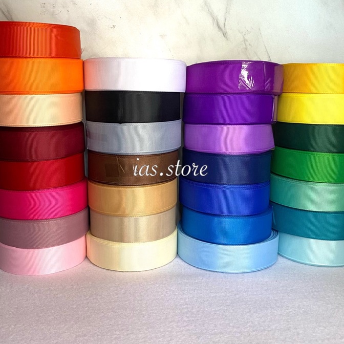

Terkini 1Roll Pita GrossGrain 1inch25cm Banyak Warna