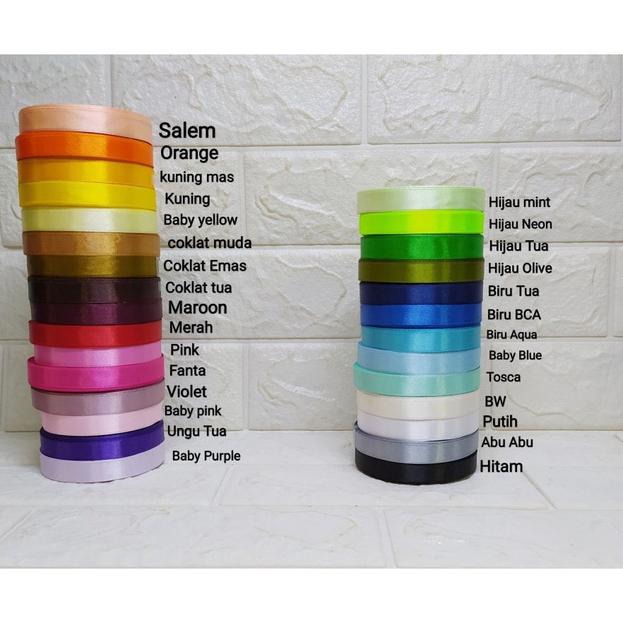 

BERKUALITAS Pita Satin Taiwan 12 inch Pita Hias Dekorasi Kerajinan Tangan