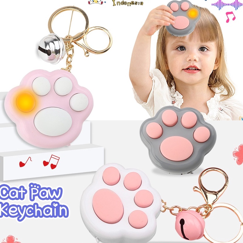 HJ6 BEVAVAR Gantungan Kunci Lucu Model Kaki Kucing Mini Fidget Musik Toy Lovely Funny Cat Paw Push F