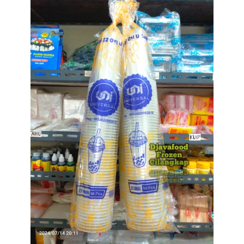 cup oval 22 oz gelas plastik 22oz 1 roll