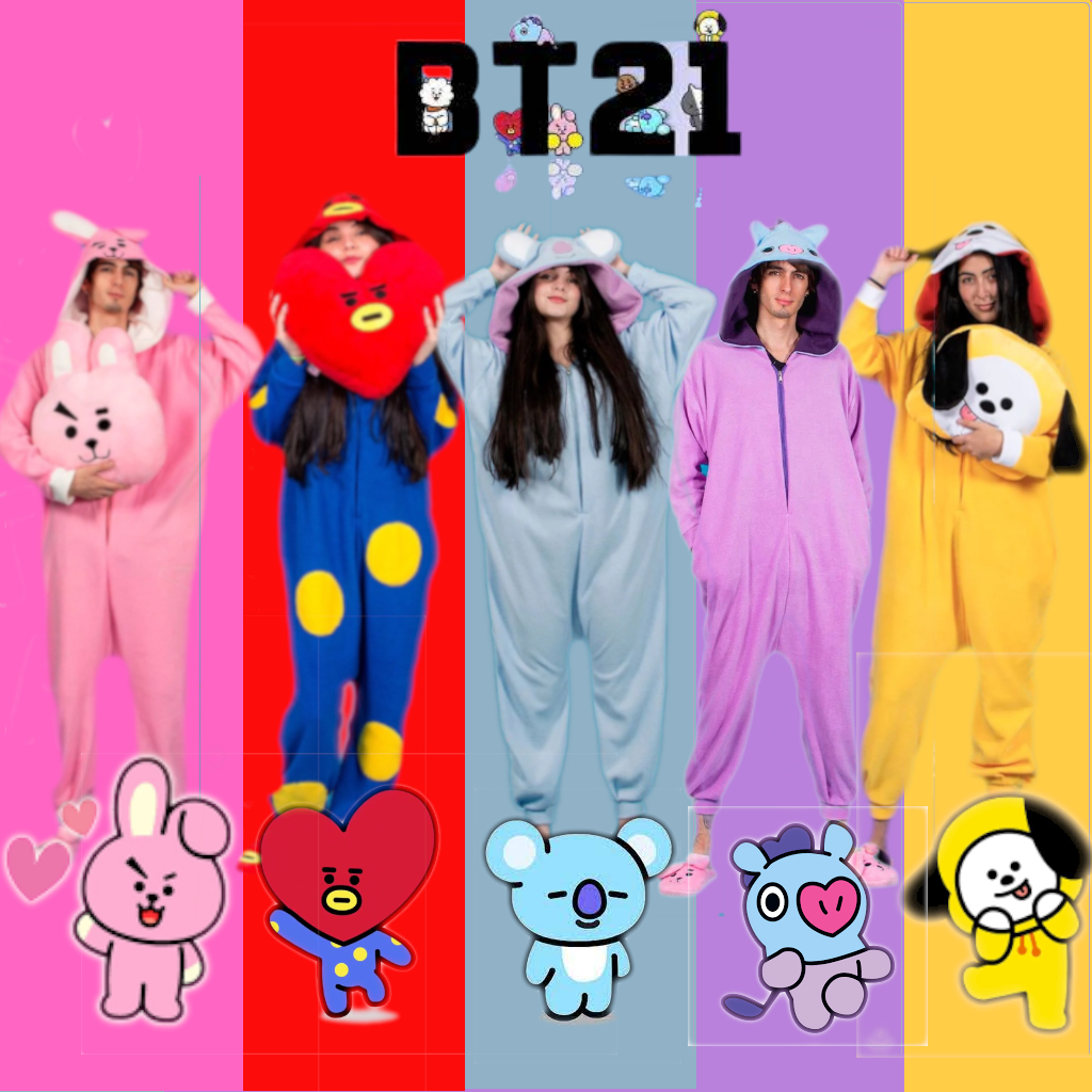 Kostum BT21 BTS Cosplay Chimmy Cooky Tata Mang Koya Piyama Onesie Kigurumi Dewasa