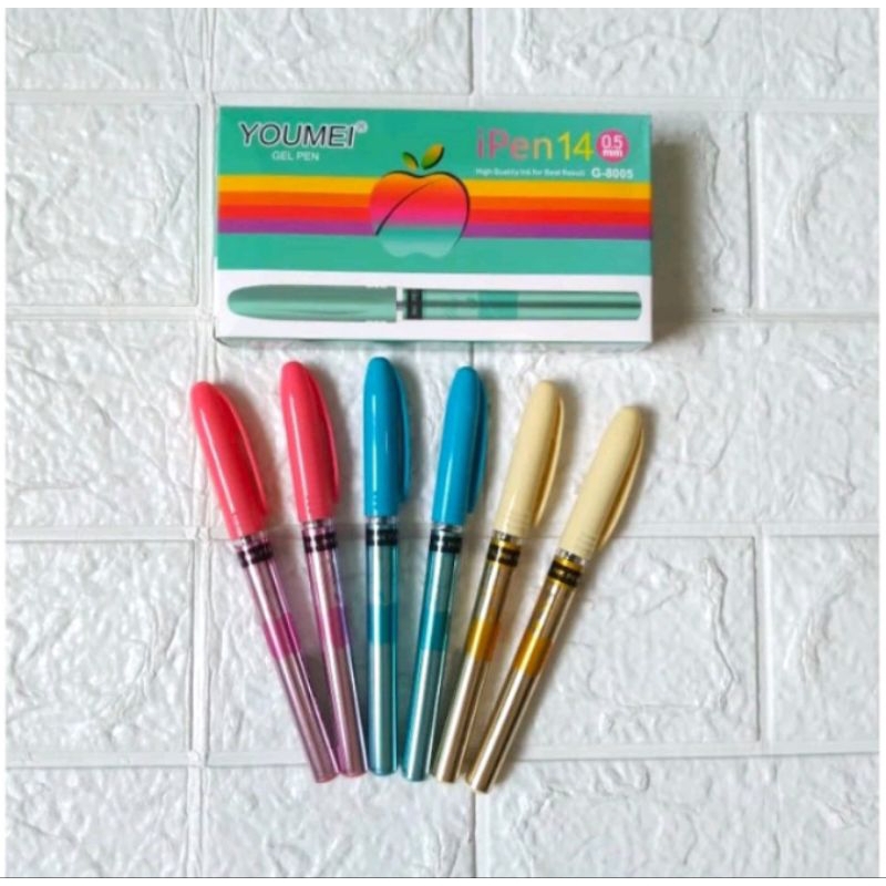 

BALLPOINT Pulpen Gel YOUMEI IPENX Gel Pen Apple YOUMEI isi 12 pcs