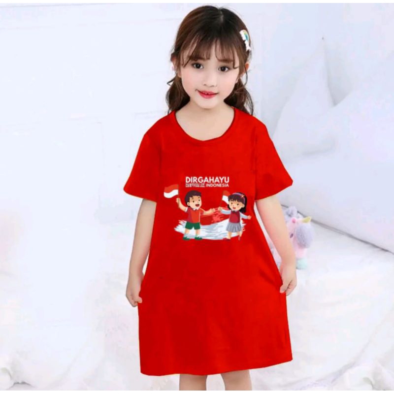 Daster anak 17 Agustus merah putih usia 2-13 tahun terbaru/Dress anak