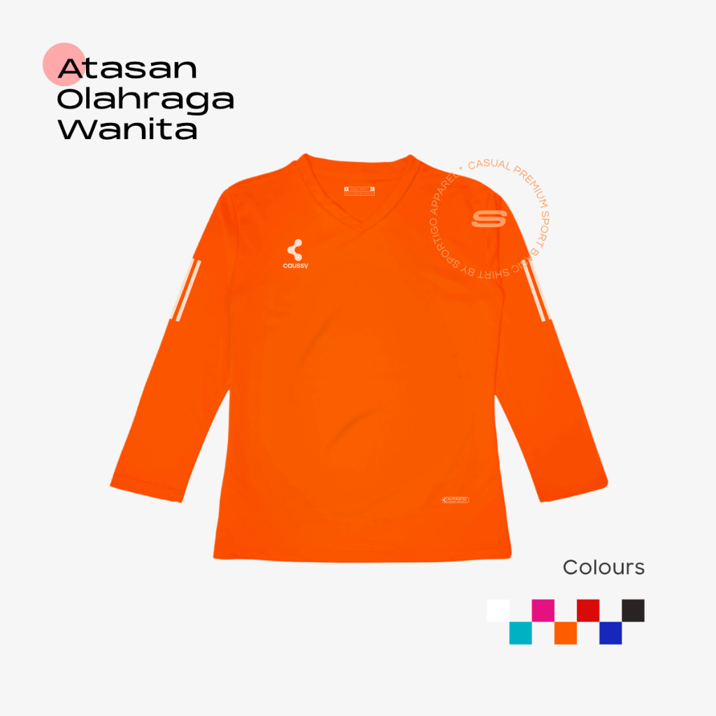 Baju Olahraga Wanita Lengan Panjang Kaos Training Senam Fitness Muslimah Aerobic Running Volly Badmi