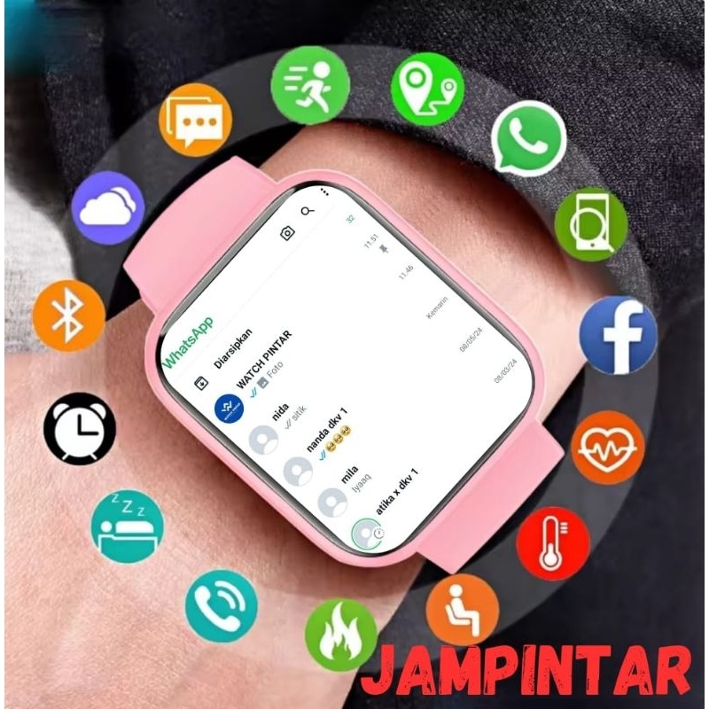 Jam Tangan Pintar Hp Android Y68 Smart Monitoring Olahraga Pelacak Kalori Pria Wanita Anak