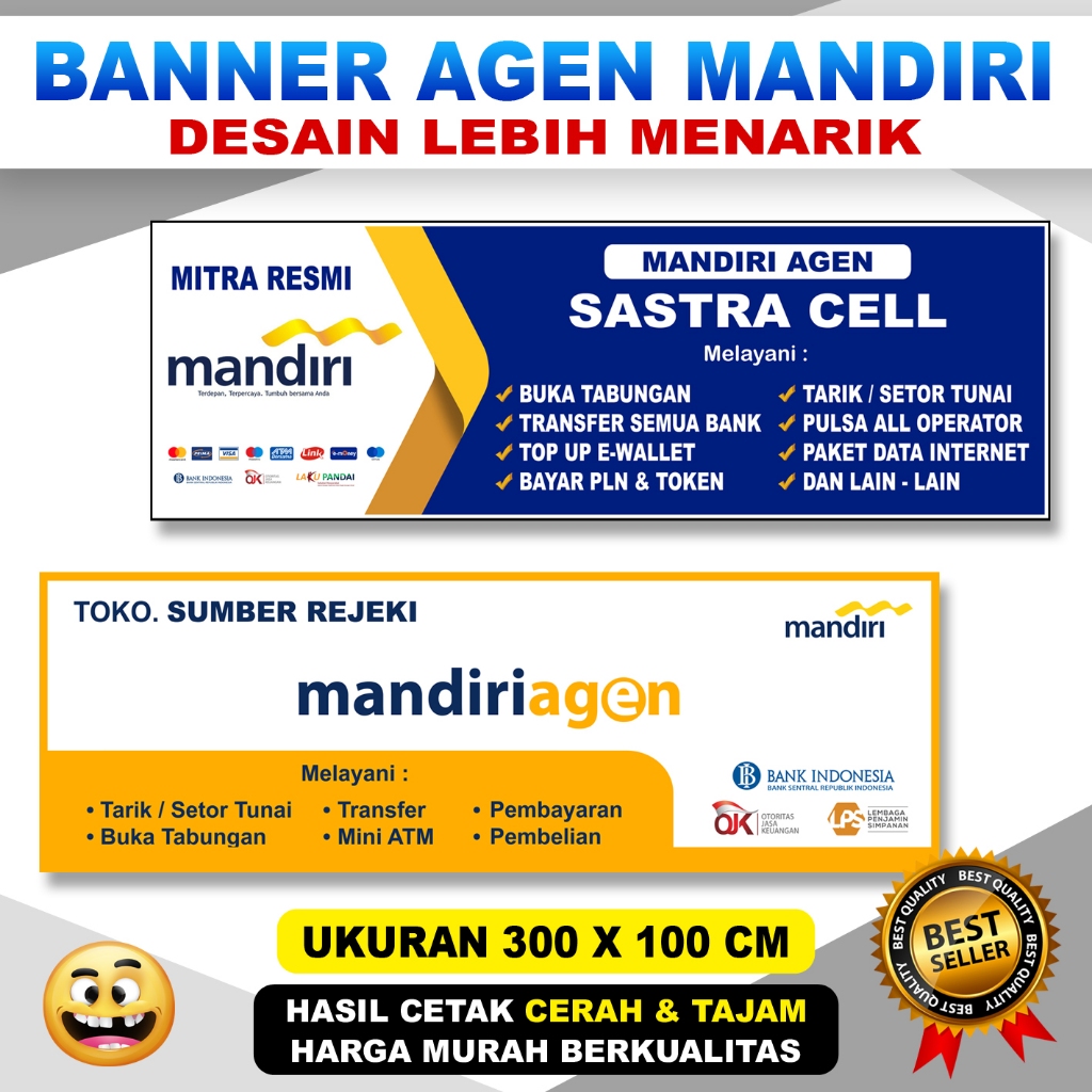 [ TERMURAH ] BANNER SPANDUK MANDIRI BRILINK AGEN ATM BERSAMA UKURAN JUMBO