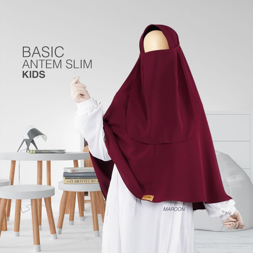 Khadijah Indonesia - Khimar Basic Antem Kids | Hijab Anak | Kerudung simple Anak Perempuan | Free Ca