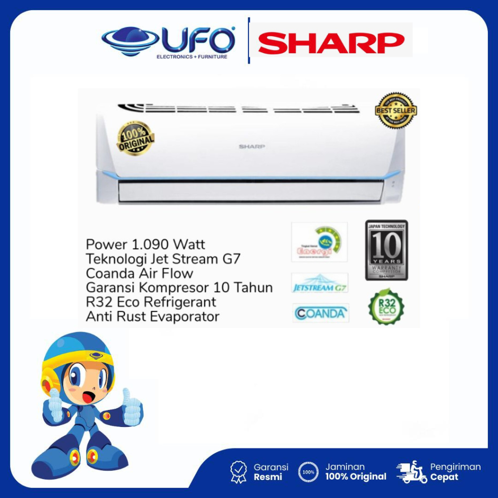 SHARP New J-Tech Inverter with Plasmacluster Series AH-XP13UHY