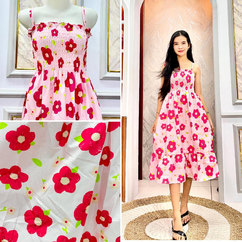 Babydoll DRESS TALI WANITA / DRESS TANKTOP / Dress Smocked full