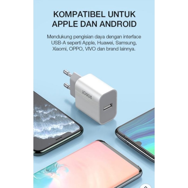 Batok Cas Robot Power Charger RT-K8 putih 100% Original Robot