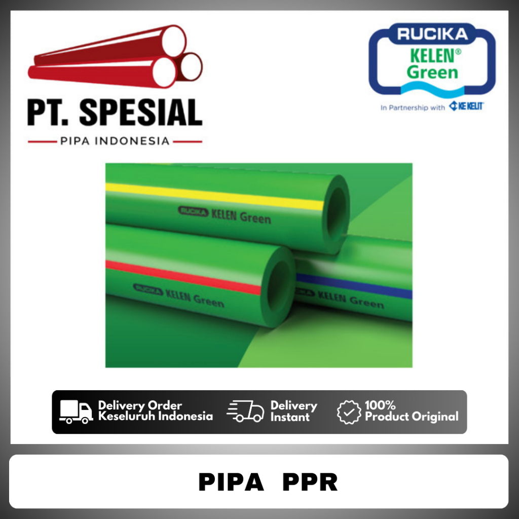 Pipa PPR PN16 Air Dingin Rucika DN90 - 3 Inch / Pipa PPR Kelen Green -12