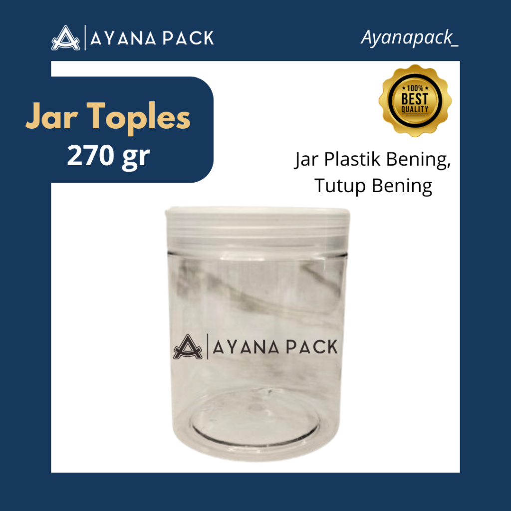 JAR PLASTIK 250 ml / Jar plastik 250ml / Toples plastik / Jar plastik / Jar jajan / Jar body lotion 