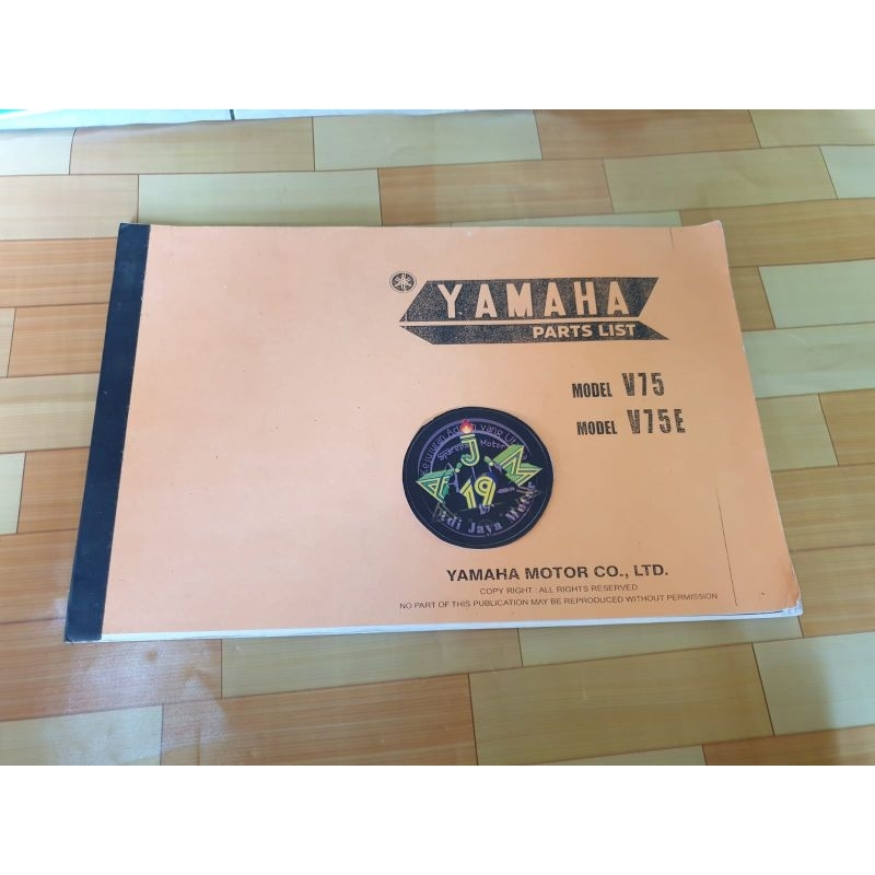 Buku Part Catalog Katalog Copian Yamaha V75 V 75 E