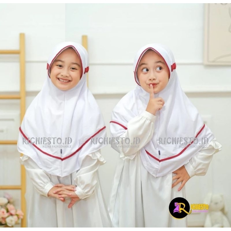 Jilbab anak sekolah Kerudung anak sekolah SD serut inova putih