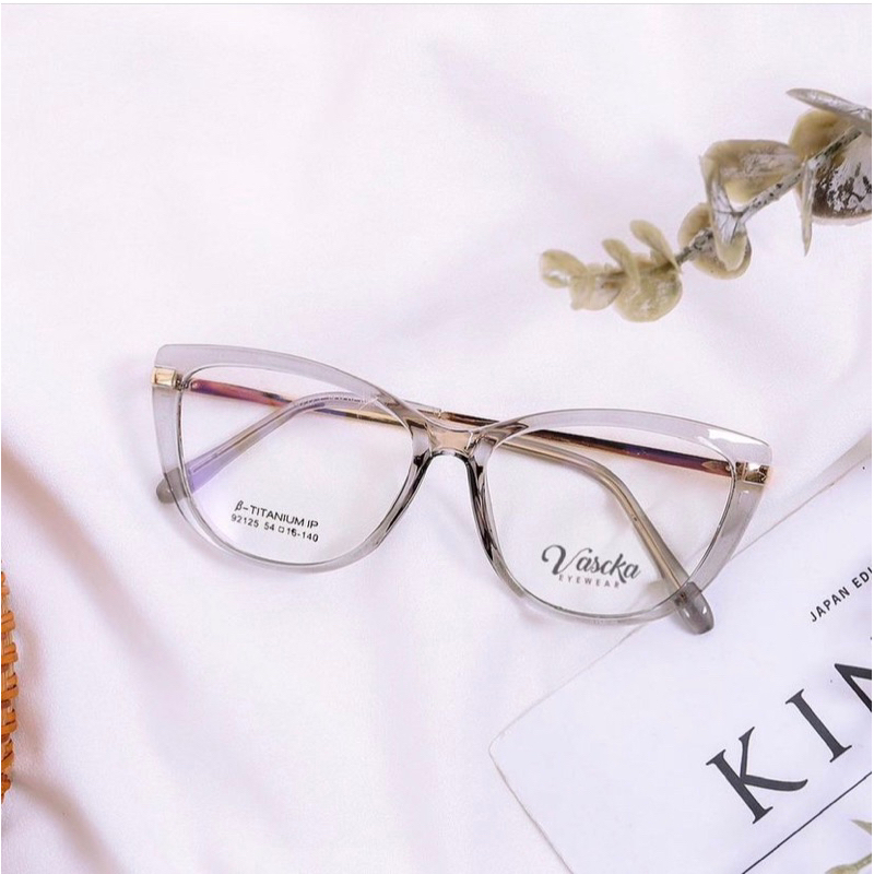 Vascka Eyewear - Frame Bingkai Kacamata Oxford Eyeglasses / Kacamata Semi Cat Eye Kokoh Unisex