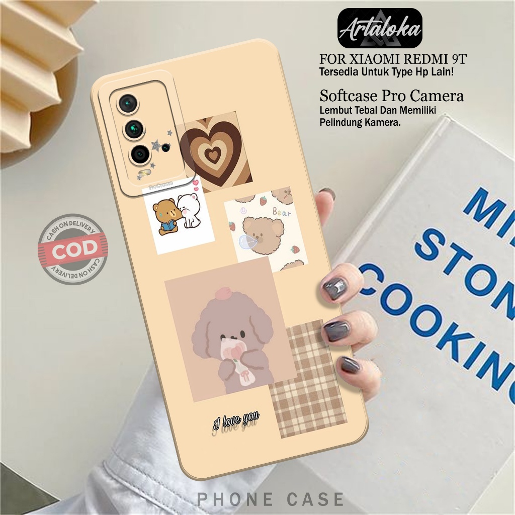 Softcase Hp Xiaomi Redmi 9T Fashion Case Kartun Case Xiaomi Redmi 9T Silikon TPU Pro Camera Casing X