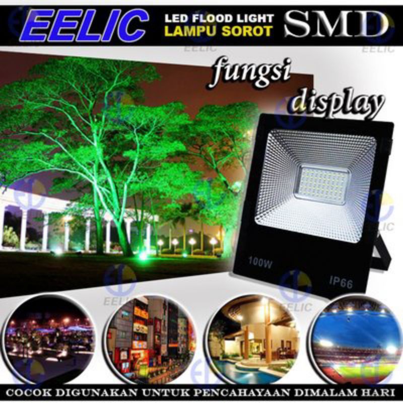 100W Lampu sorot pancaran led flood light 100 watt jumlah lampu smd 50 pcs cahaya putih 6500k ip66 w
