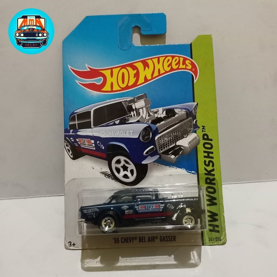 Hotwheels Super Treasure Hunt 55 Chevy Bel Air Gasser Isky THS Ban Karet