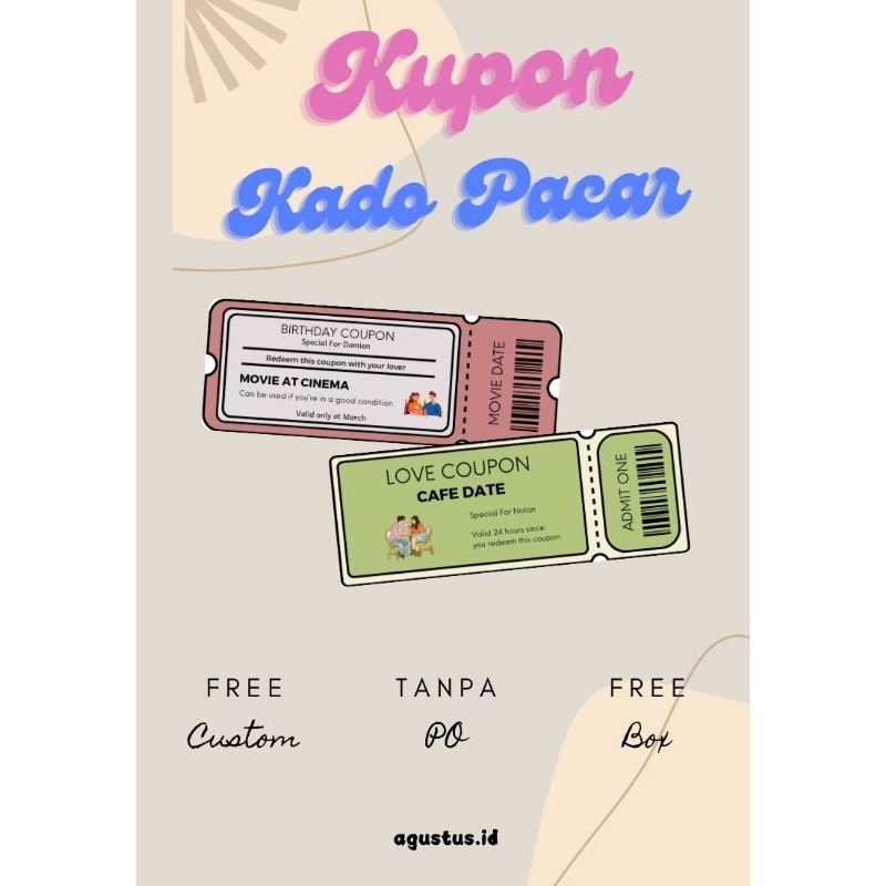 

Love Kupon Kado Pacar Voucher Aesthetic Bisa Custom