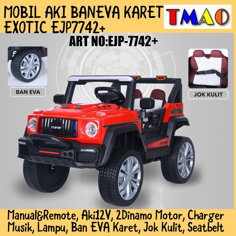 Mobil Aki Anak EXOTIC EJP7725 EJP 7725 EJP7742+ EJP 7742 jeep rubicon offroad off-road Kendaraan Mai