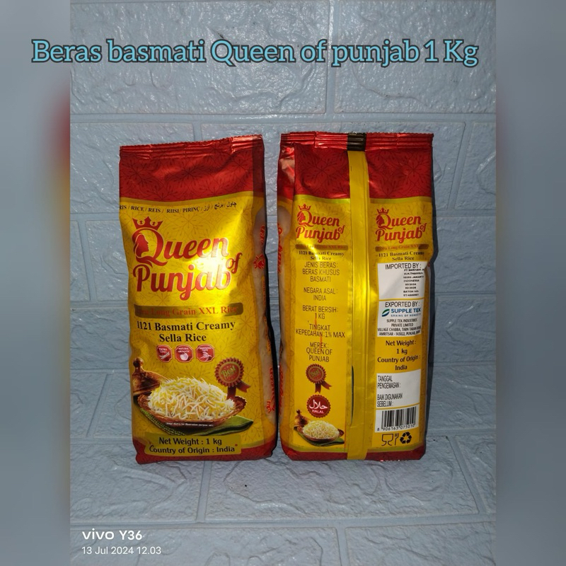 

beras basmati isi 1 kg merek queen of funjab
