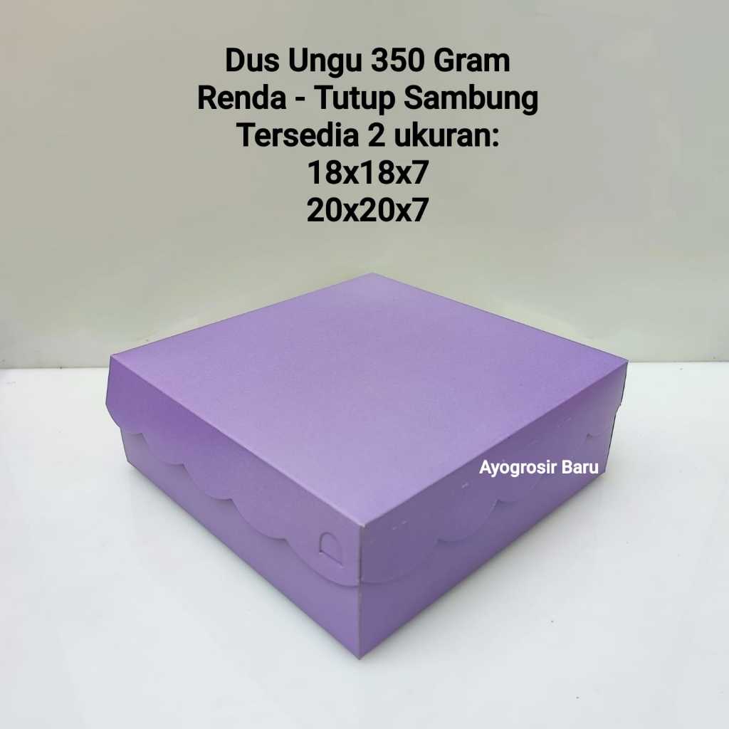 

Dus UNGU 18x18 Renda isi 50 pcs 350 Gr Kotak Dus Nasi Katering Tutup Sambung