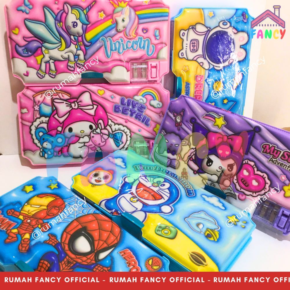 

[FREE DUS + BUBBLE] Kotak Pensil Magnet BC 688 / KT 0006 Pensil Case Magnet + Serutan Cute KUROMOI MELODI / CUTE DINO / ASTRONOUT / UNICORN / GIRL Lucu Unik Murah