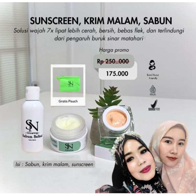 Sunscreen Cream Malam Sabun Sn Glowing