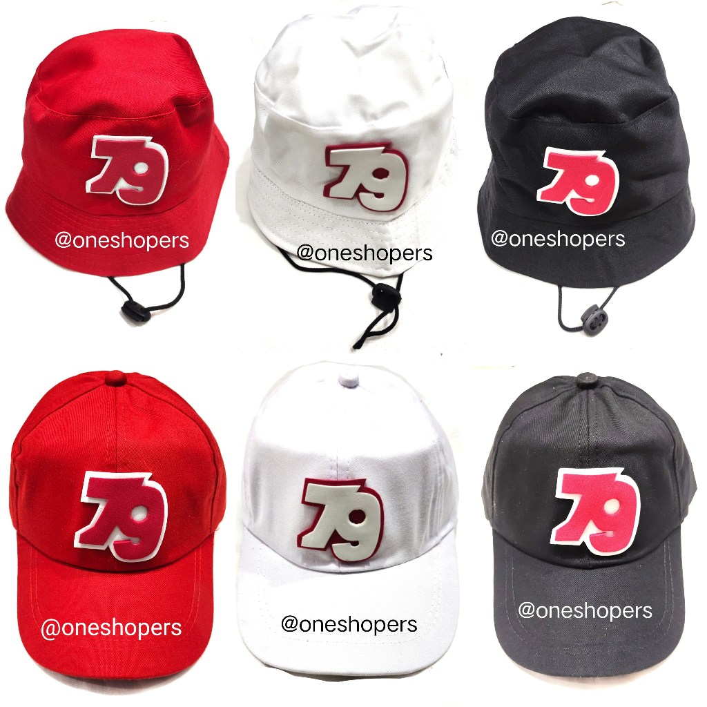 Topi HUT kemerdekaan RI Merah Putih/Topi Logo HUT RI 79