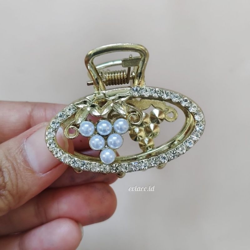 JEPIT RAMBUT KOREA MUTIARA GOLD BAHAN BESI ANTI PATAH / JEDAI MUTIARA GOLD