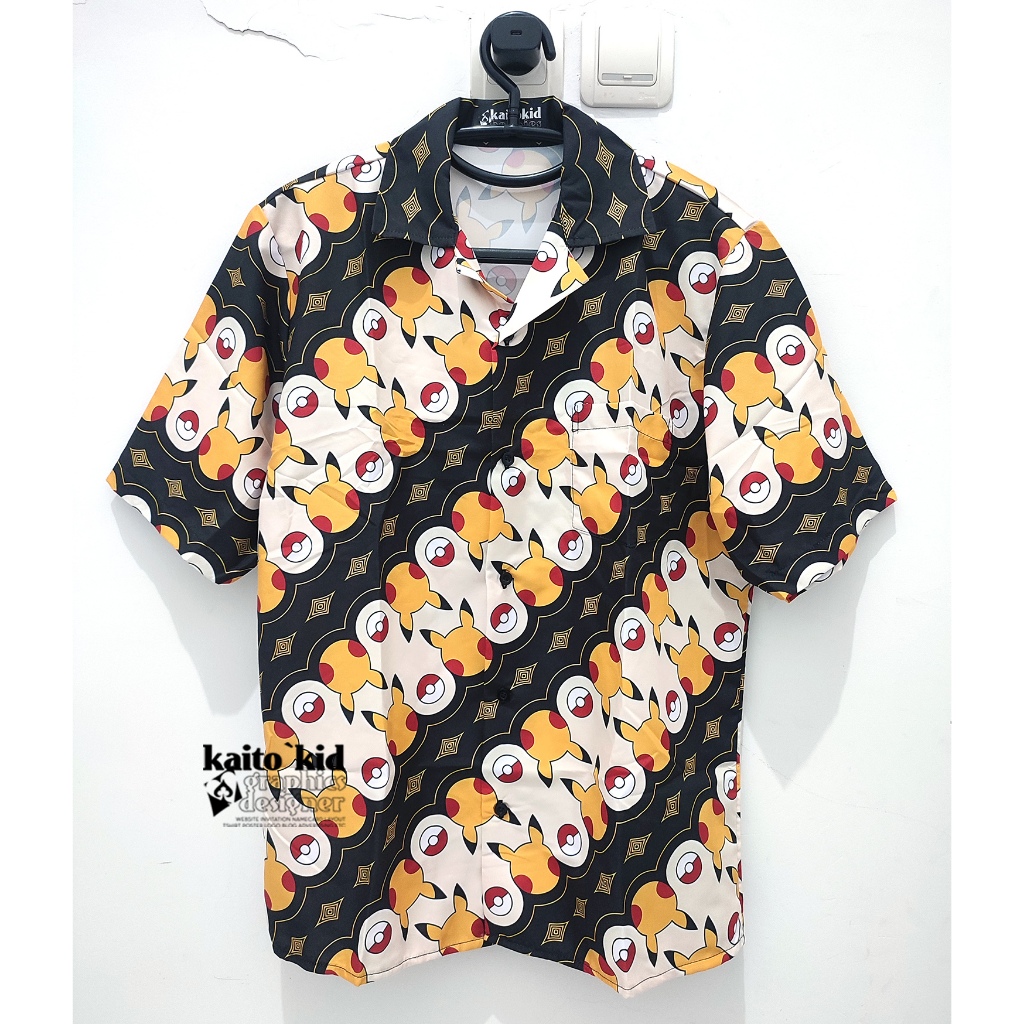 Kemeja BATIK PIKACHU POKEMON BATIK lucu unik bisa custom request bebas