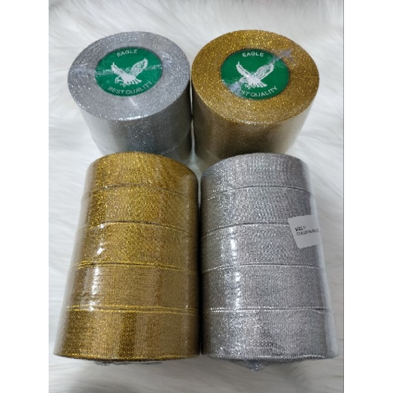 

HARGA 1 ROLL PITA METALIK 1" atau 2.5 cm SILVER DAN EMAS EAGLE BRAND