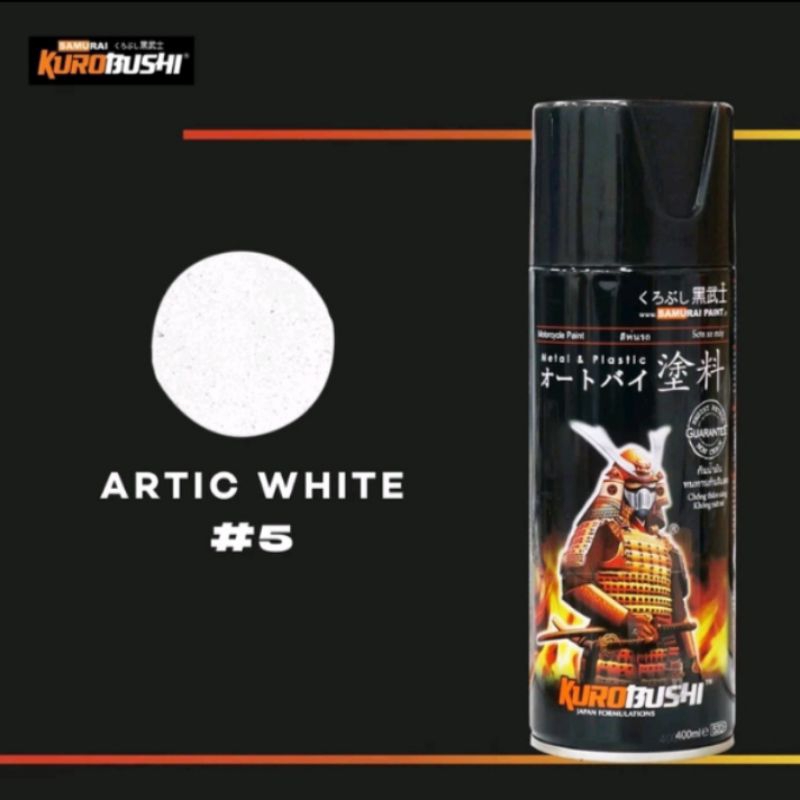 SAMURAI PAINT 5 ARTIC WHITE CAT SEMPROT SPRAY WARNA PUTIH SUSU tahan bensin