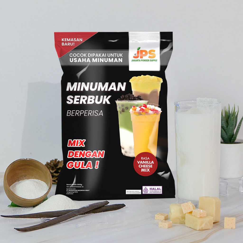 

JPS Mix Vanilla Cheese 1 kg Bubuk Minuman Dengan Gula / Serbuk Instan Vanila & Keju / Jakarta Powder