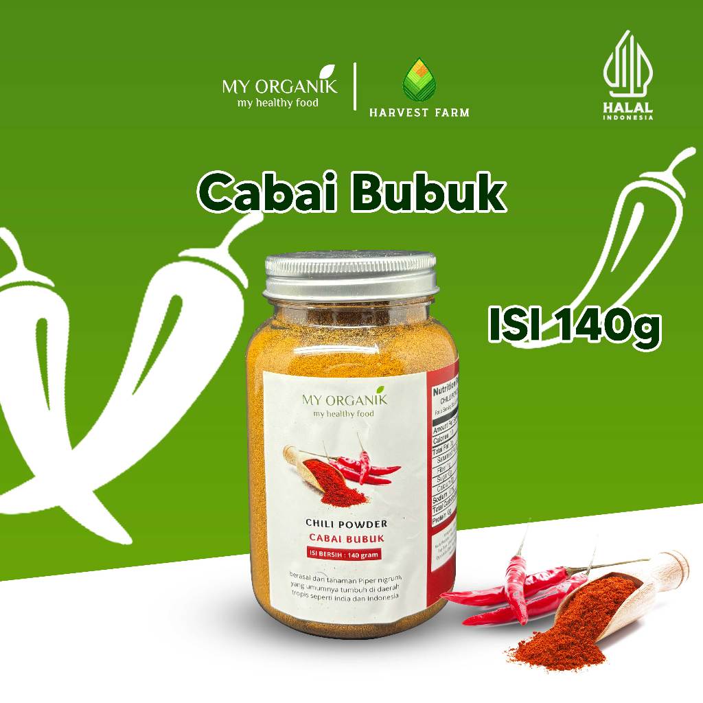 

My Organik Cabai Giling Kasar Chilli Flakes 140 Gr Premium